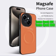 Tecno Spark GO 1 GO1S Leather Shockproof Carbon Fiber Pattern Magnetic Casing Tecno Spark GO 1S GO1 