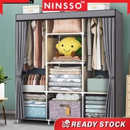 Ninsso :Wardrobe with drawer Almari Baju laci/ Rak Baju / Almari Kain murah / wardrobe
