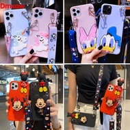 Soft phone case for Samsung Galaxy Note 9 8 5 J7 J2 Prime J6 2018 J7 Pro J3 2016 2015 Cartoon cute Disney Mickey Minnie Daisy Donald Unicorn lanyard phone case