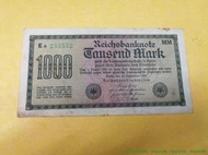 1922年德國1000馬克紙幣，流通8品左右 金銘藏品
