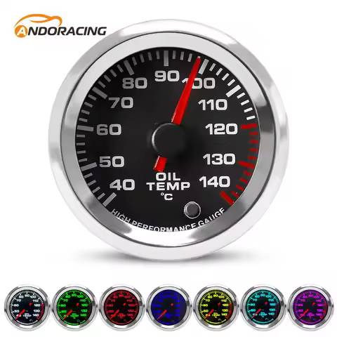 Car 7 Colors 2'' 52mm 12V Oil Temp Gauge Celsius 40-140 Degrees celsius Pointer Oil temperature mete
