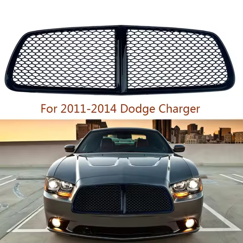 Fits 2011-2014 Dodge Charger Grill Front Bumper Hood Mesh Upper Grille ABS