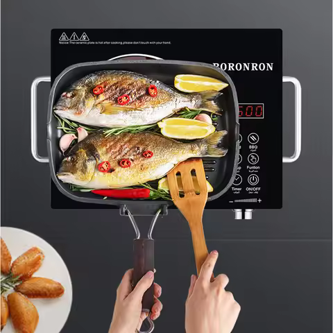 Electric Induction Cooker Black Microcrystalline Panel Induction Cooker Electric Heater Household Ho