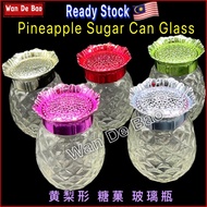 Ready Stock🇲🇾Pineapple sugar Candy 🍭can glass/Jar Gula /Doorgift/Bekas/GIFT KACA/Crystal Candy/Cute Decorative Container