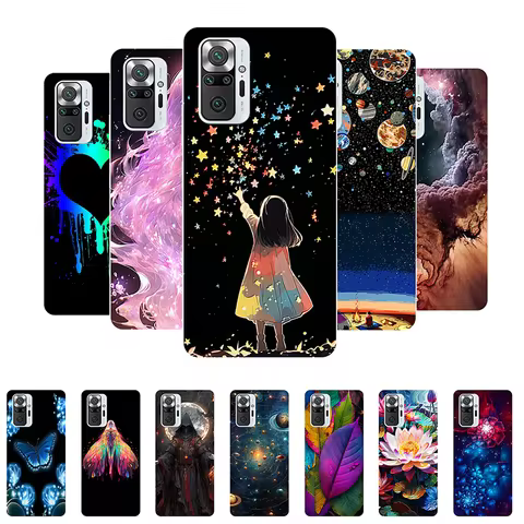 For Poco M5S Case Fashion Girl Flower Soft Silicone Bumper Back Cover for Xiaomi Poco M5S M 5s PocoM