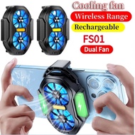 FS01 Dual Fan Phone Cooler Game Cooling Cooler Suitable for Android IOS PUBG Cooling Fan