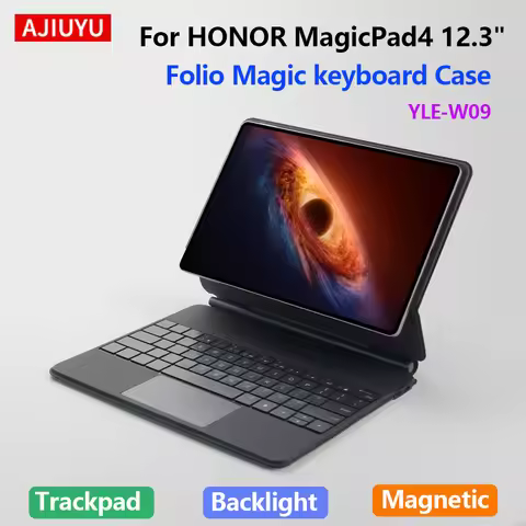 Floating Magic Keyboard for HONOR MagicPad 4 12.3" Smart Case Folio With TrackPad Keyboard Stand Cas