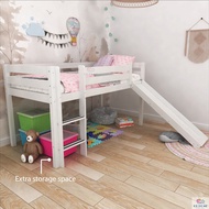 Ready Stock / Beds for Kids / Bunk Bed / Mid Loft Bed with slide / Solid Wood / JOY KidZ