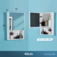 XYAlumimum Wall-Mounted Bathroom Mirror Cabinet Simple Bathroom Separate Mirror Box with Shelf Bathroom Washbasin Mirror