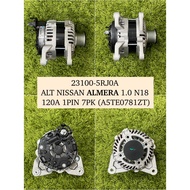 NISSAN ALMERA 1.0T N18 120A 1PIN 7PK C/PL NEW ALTERNATOR (A5TE0781ZT/23100-5RJ0A)