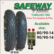 SIZE TUBELESS SAFEWAY TIRE 14 WITH SEALANT & PITO &