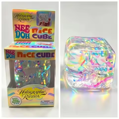 @Needoh Holographic Ribbon Squeeze Sensory Colorful Knead Stretch Anxiety Relief ADHD Fidget Leisure