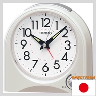 Seiko Clock Alarm Clock, white pearl, analog, 115 x 115 x 55 mm KR520W