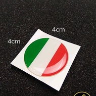 Italy flag resin sticker emblem round