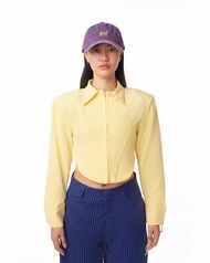 Thaythem | Ribbon Corset Crop Top in Lemon เสื้อครอปคอร์เซ็ทสีเลม่อน