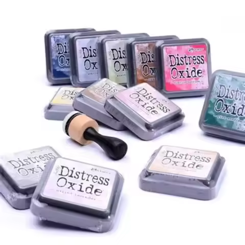 Mini Vintage Old Color Mottled Printing Rubber Stamp Paper Art Printing Mud Dyeing Card Creative Han