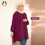 ZA BLOUSE MUSLIMAH Oversized Blouse PLUS SIZE Batwing Baju Muslimah Blouse Cotton Top Yena Ironless Blouse