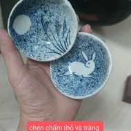 Two cups of rabbit dipping vaf Set of 7 small Japanese ceramic rustic tea cups ️ ️