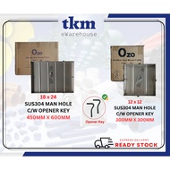 [TKM]SEWERAGE MANHOLE COVER MAN-HOLE STAINLESS STEEL MANHOLE COVER C/W FRAME 18X24 / 12X12 FOR TILIN