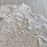 Nuboutique - Laine Top - Blouse Atasan Wanita Summer Bunga Kerah Collar Korea Style Baju Bangkok