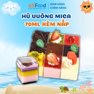 70ml Mica Square Jar for Panna Cotta, Mousse Cake, Tiramisu, .... Cake Maker with Lid 6SFOOD