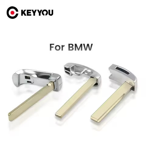 KEYYOU Emergency Uncut Insert Blank Key Blade Smart Remote Key Replacement Fit For BMW MiNi 3 5 6 7 