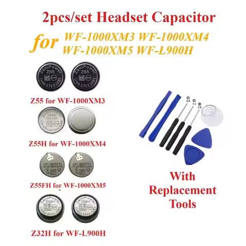 2pieces Headset Capacitor Z55 Z55H Z55FH Z32H for WF-1000XM3 WF-1000XM4 WF-1000XM5 WF-L900H Replacem