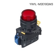 Pushbutton switch&amp;Pilot Lamp สวิตซ์ปุ่มกด - มีไพล็อทแลมป์ รุ่น YW1L-M2E10QM3 1NO