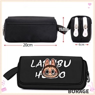 BORAG Labubu Pencil Bag, Large Capacity Cute Cartoon Pencil Cases, Fashion Storage Bag