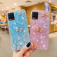 KONSMART Bling Glitter Stars Sky with 3D Crystal Butterfly for OPPO Realme C11 2021 C21 C20 C17 C15 