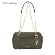 Carlo Rino Bowie Nylon Shoulder Bag - Dark Green