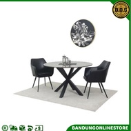 Meja Makan Marmer Mewah Bulat Cokelat Informa Meja Cafe Restoran Heaven Marble Dining Table Round Br