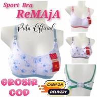 PROMO sport bra remaja bh ABG anak muda perempuan cewek wanita tanpa kawat cup A kecil printing sabl