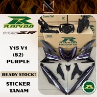 COVERSET Y15 V1/V2 PURPLE (82) YAMAHA Y15 RAPIDO COVERSET STICKER TANAM MOTOR COVERSET