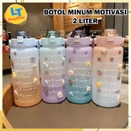 2l Motivation Bottle / Korean VIRAL Drink Bottle / 2L Motivation Drink Bottle FREE STICER 2D + 3D Mo