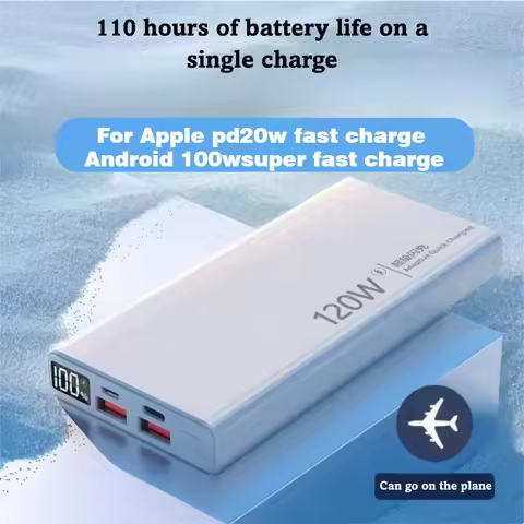 50000mAh Power Bank 20000mAh with 120W Super Fast Charging Lightweight and Portable Mobile Power Sup