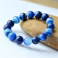 Hot selling natural hand-carv jade 6-12mm Sea blue agate bracelet fashion jewelry Men Women Luck Gifts amulet