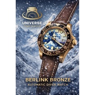 Berlink BK5040 Bronze Automatic Men Watch – Vintage Root Beer Bezel | 300M Diver | Sapphire Crystal|