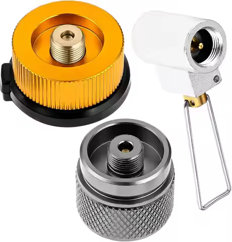 3pcs/set Camping Stove Refill Adapter Propane Isobutane Butane Valve Converter Canister EN417 Lindal