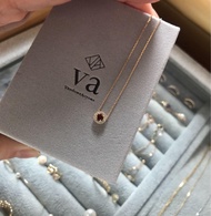 全新日本購入VA vendome aoyama K18 單顆紅石榴石鑽石項鍊(0.04ct)