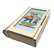 Funny Fathers Day Wooden Gift Box | Cartoon Design | HL Makes | 18.8x10.5x3.5cm - FB25-38