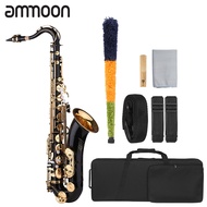 [ammoon]B-flat Tenor Saxophone Bb Lacquer Sax with Instrument Case Mouthpiece Reed Neck Strap Cleaning Cloth Brush