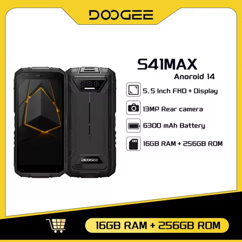 DOOGEE S41MAX-A14 4G Smartphone 5.50" FHD+ 6300 mAh Android 14 Mobile Phone 16GB+256GB