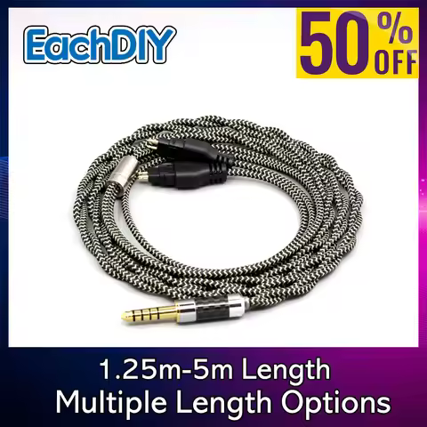 2 Core 2.8mm Litz OFC Earphone Shield Braided Sleeve Cable For Sennheiser HD580 HD600 HD650 HDxxx HD