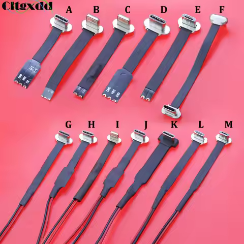 Micro USB Type-C Connector FPC 2Pin 3Pin W/ Resistor R1 Soft Flat Cable Male Charging Cable Fast Cha
