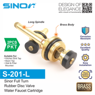 Sinor S-201-L Full Turn Rubber Disc Valve (2pcs) Long Spindle Water Tap Valve