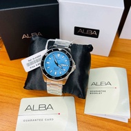 Alba Mechanical Automatic 200M Blue Dial Silver Stainless Steel Bracelet Day Date Display Men’s Watc