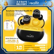 【Local Stock】Realfit F4 AI Noise Cancelling Bluetooth Earphone with Mic Control APP Customize EQ Low