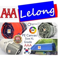 Grade AAA Size XL Korea Canvas Blue Orange PE Tarpaulin Canopy Tent Sidewall Cover Kanvas Lori Biru 