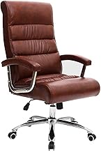 Office Chair Boss Chair Reclining High Back PU Leather Office Chair Executive Seat Ergonomic Swivel Chair Backrest Gaming Chair Chair (Color : Brown) interesting